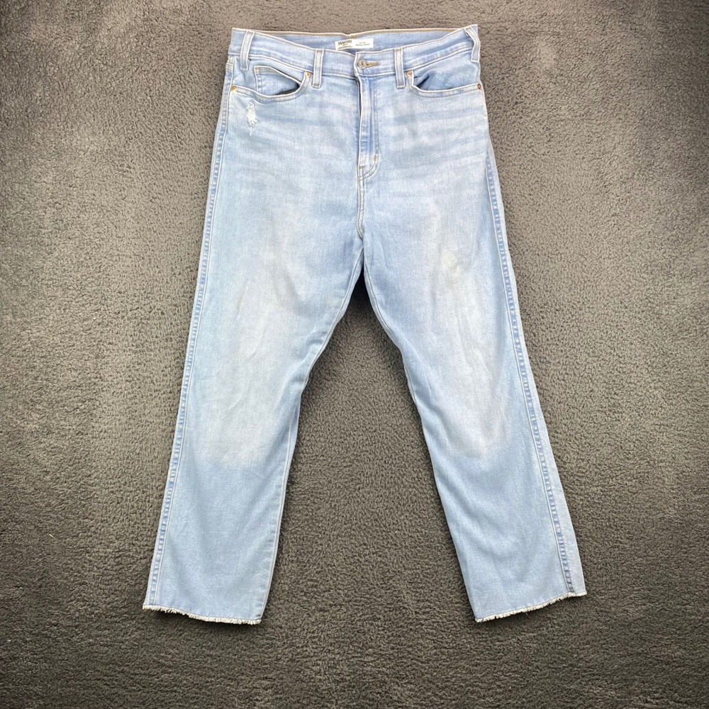 Signature Levi Strauss Gold High Rise Straight Jeans Womens 32x26 Light Wash